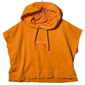 Calvin Klein Men's XXL Orange "This is Love" Graphic Sleeveless Pullover Hoodie